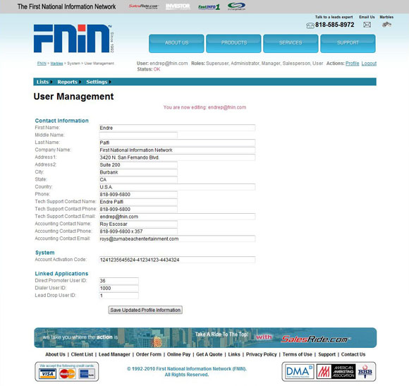 FNIN Marbles User Management
