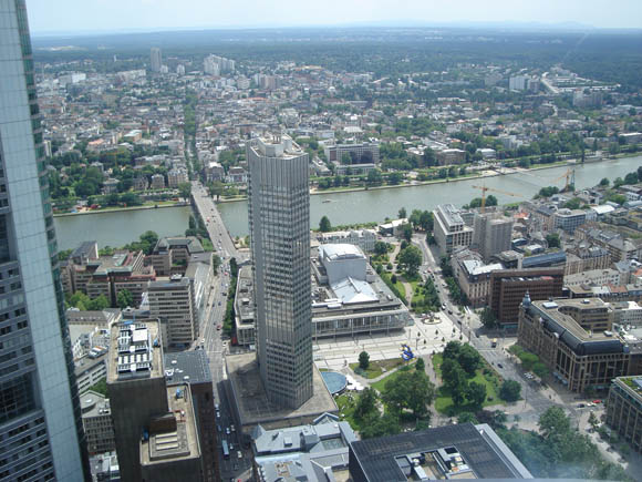 The European Central Bank building from above