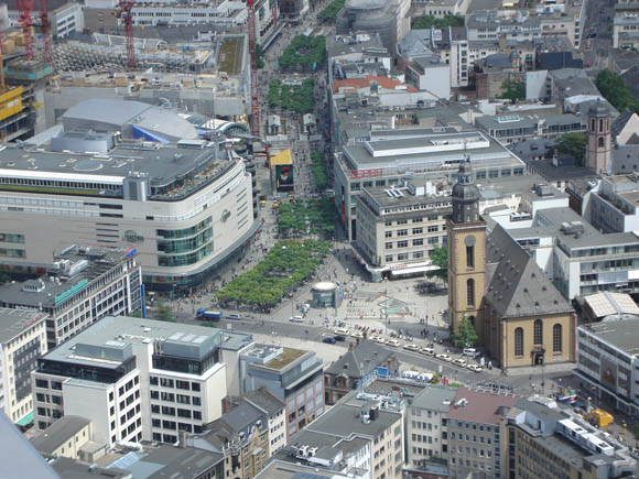 The Hauptwache plaza from above