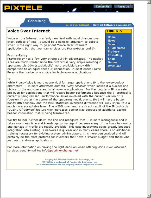 Pacrim Info Exchange Voice Over Internet