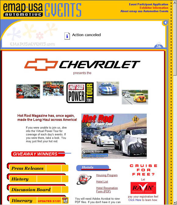 Hot Rod Power Tour Home Page