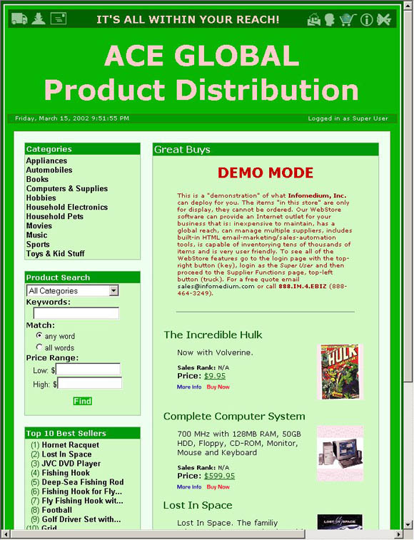 Web Store 2002 Green Color Version