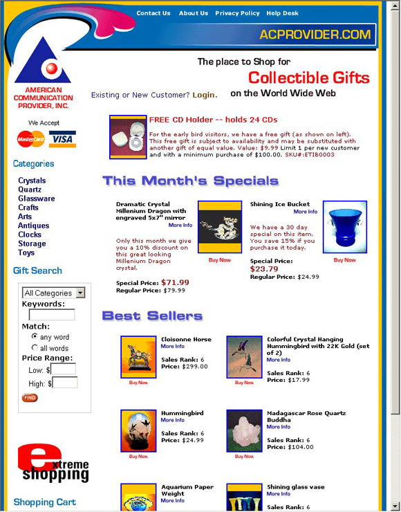 American Communications Provider Store Home Page