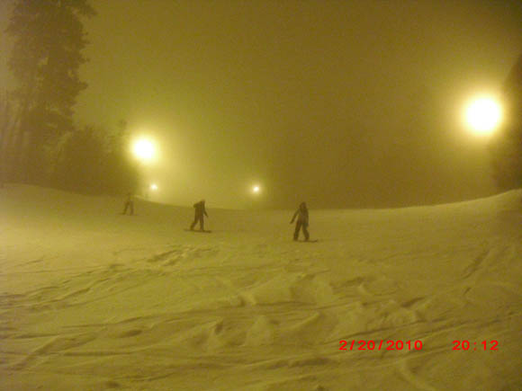 Nighttime skiiing