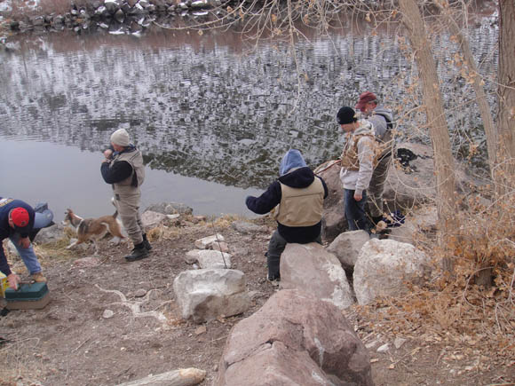 Fishing the dam reservoir