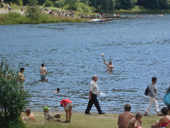 My friends playing water polo in the Szent Anna lake