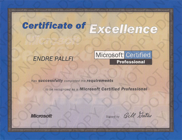 Microsoft Certified Professional 1997
